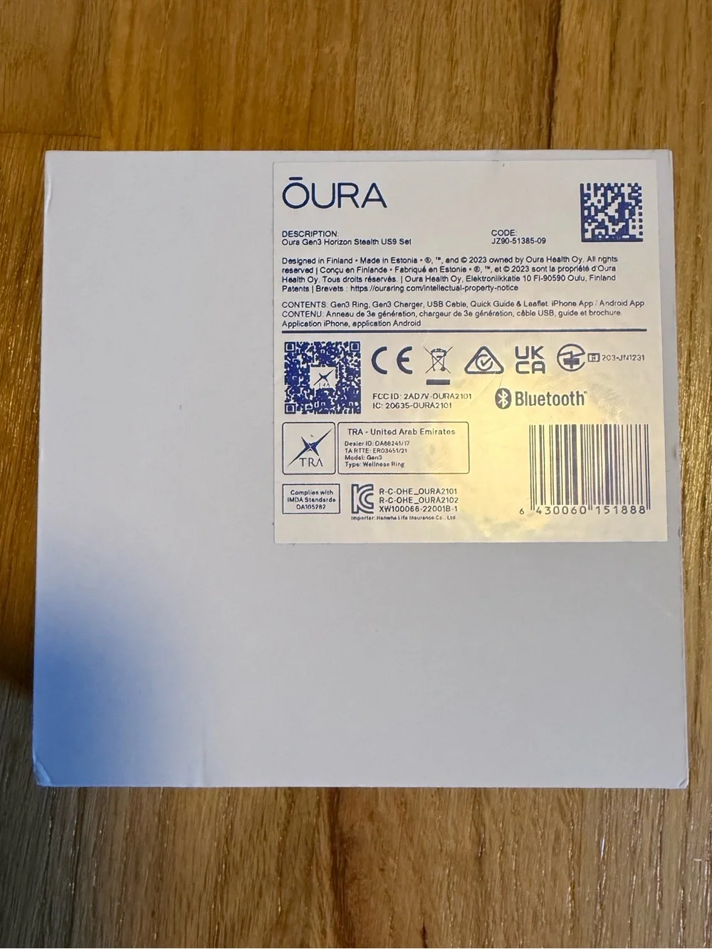 ŌURA Horizon Ring Stealth Black Size 9